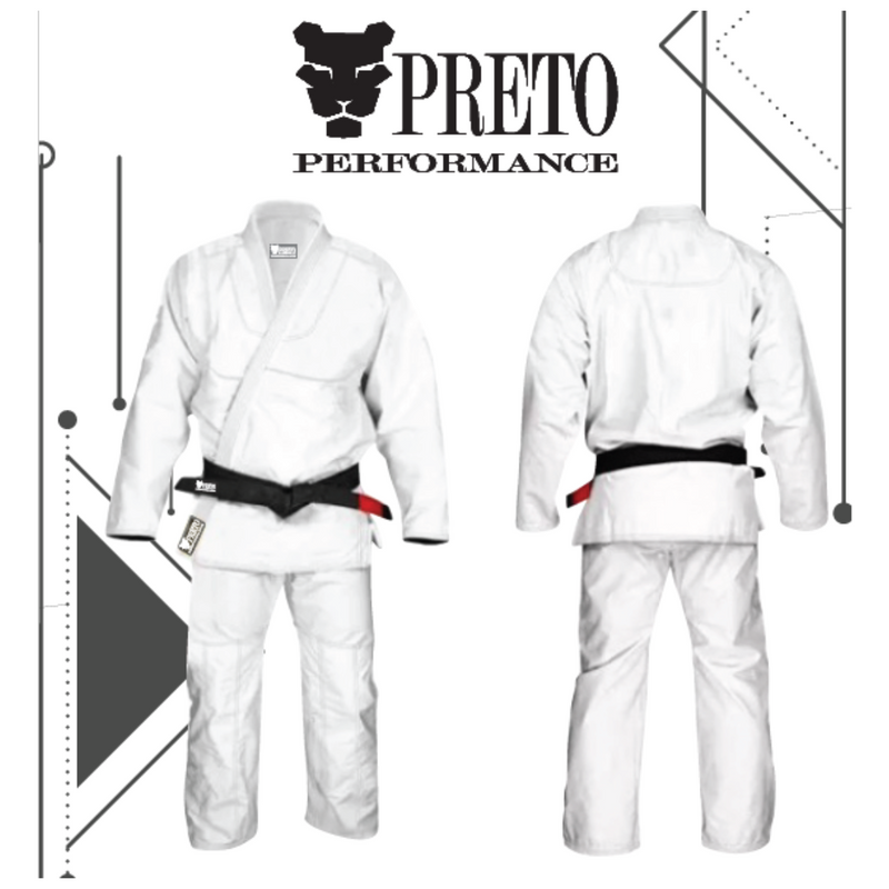 Kimono Preto Performance - Judô Branco Infantil